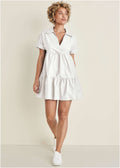 Cotton Poplin Tiered Dress - Cloud Dancer