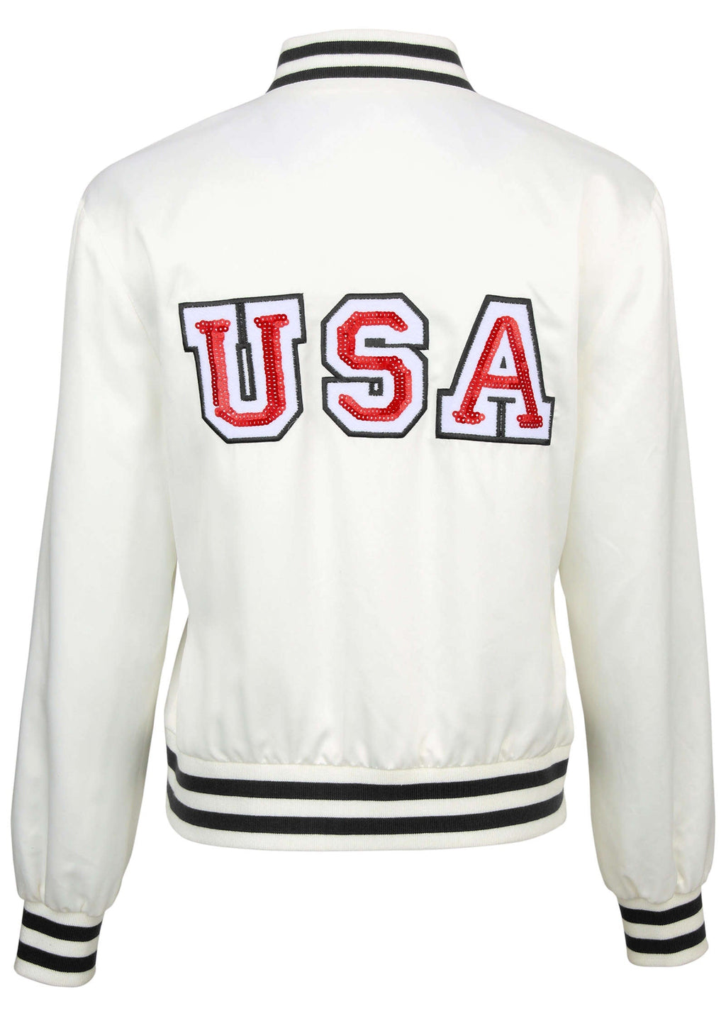 USA Matte Satin Bomber - Cloud Dancer
