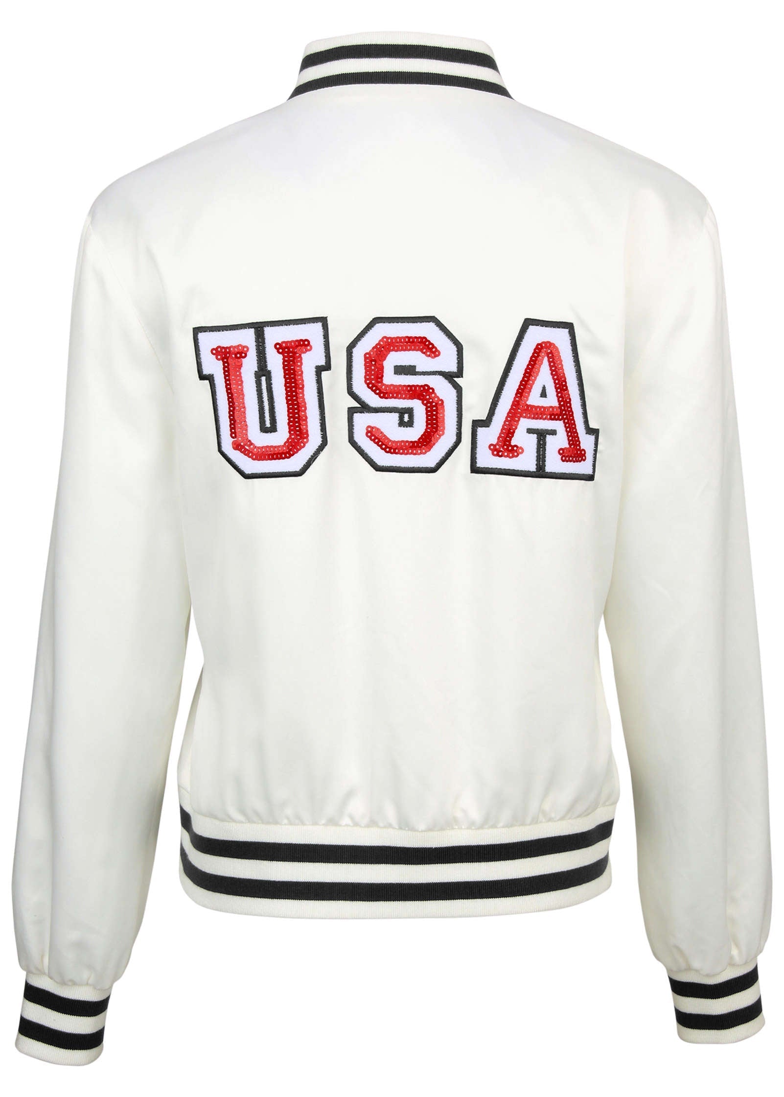 USA Matte Satin Bomber - Cloud Dancer