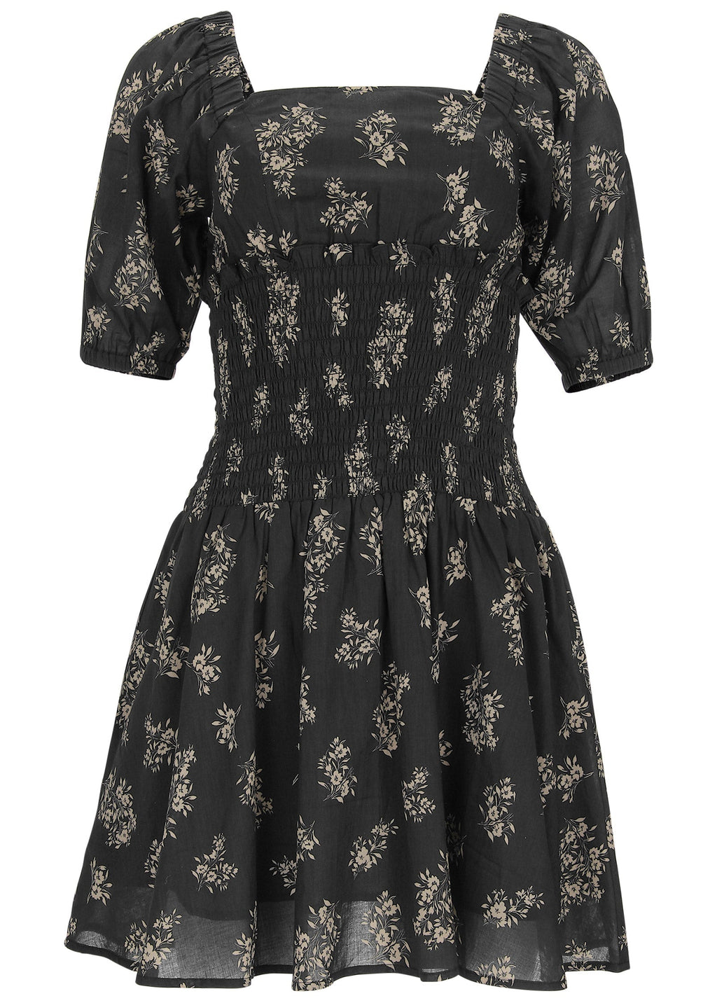 Cotton Voile Mini Dress - Tossed Wildflowers