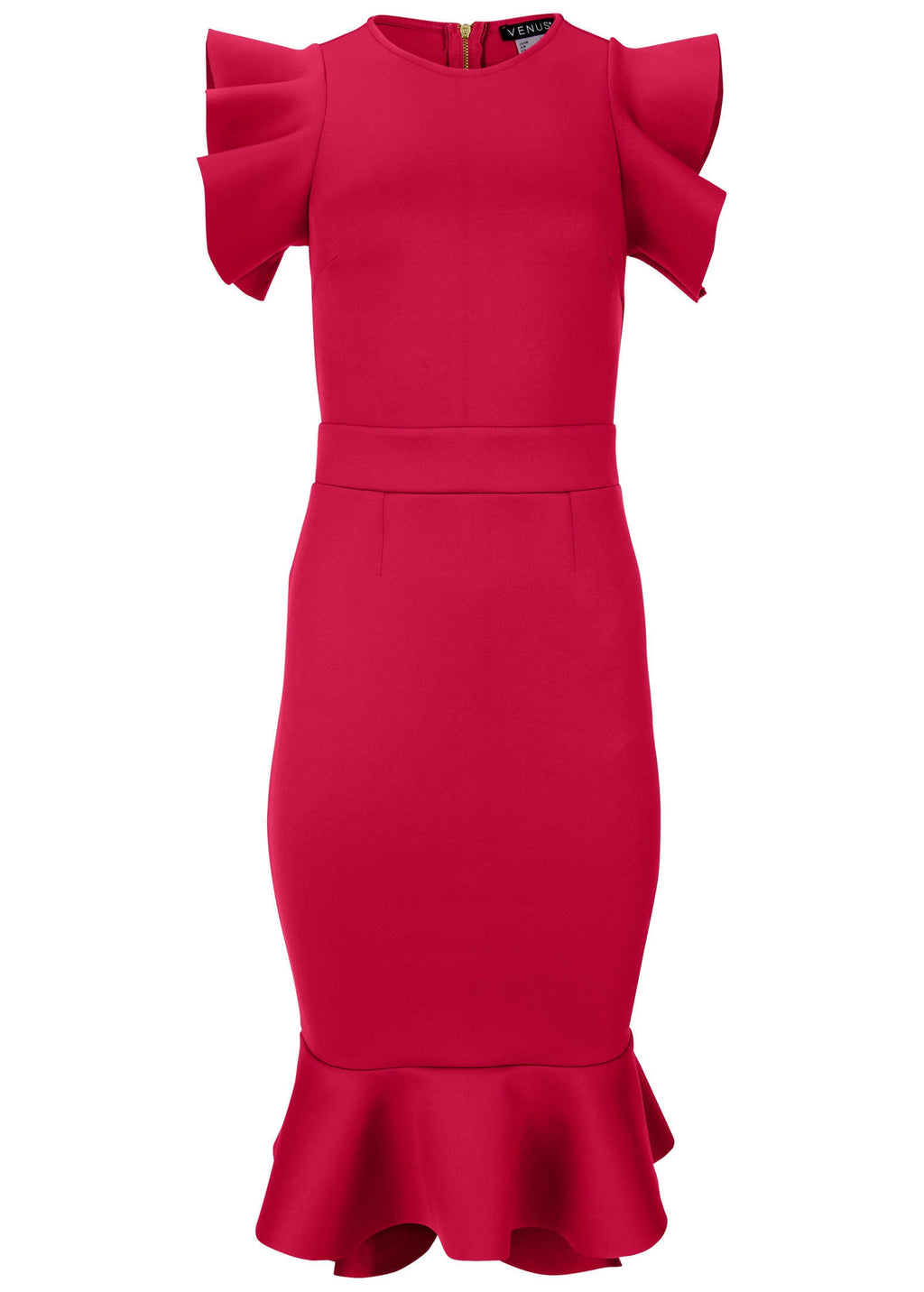 Ruffle Detail Dress - Barberry