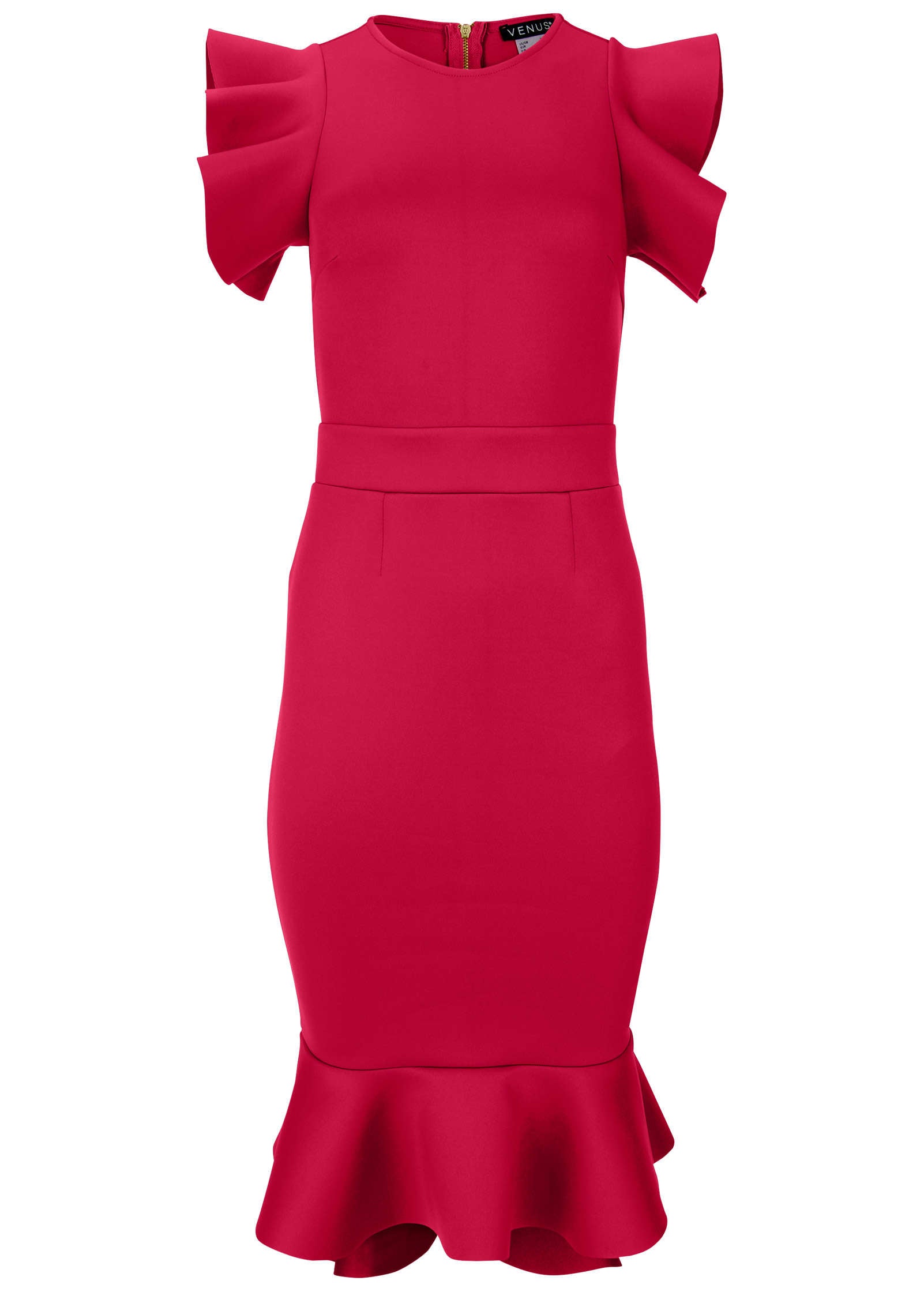 Ruffle Detail Dress - Barberry