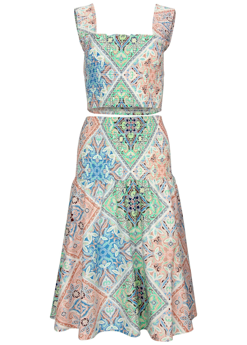 Smocked Two-Piece Set - Boho Tile