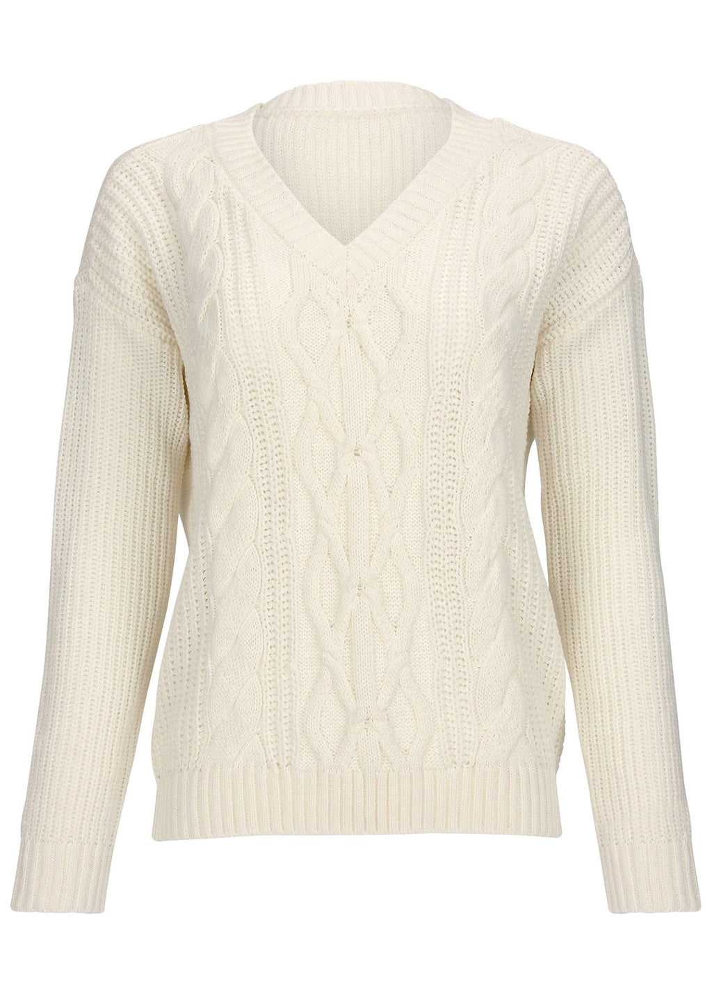 Cable Knit Sweater - Off White