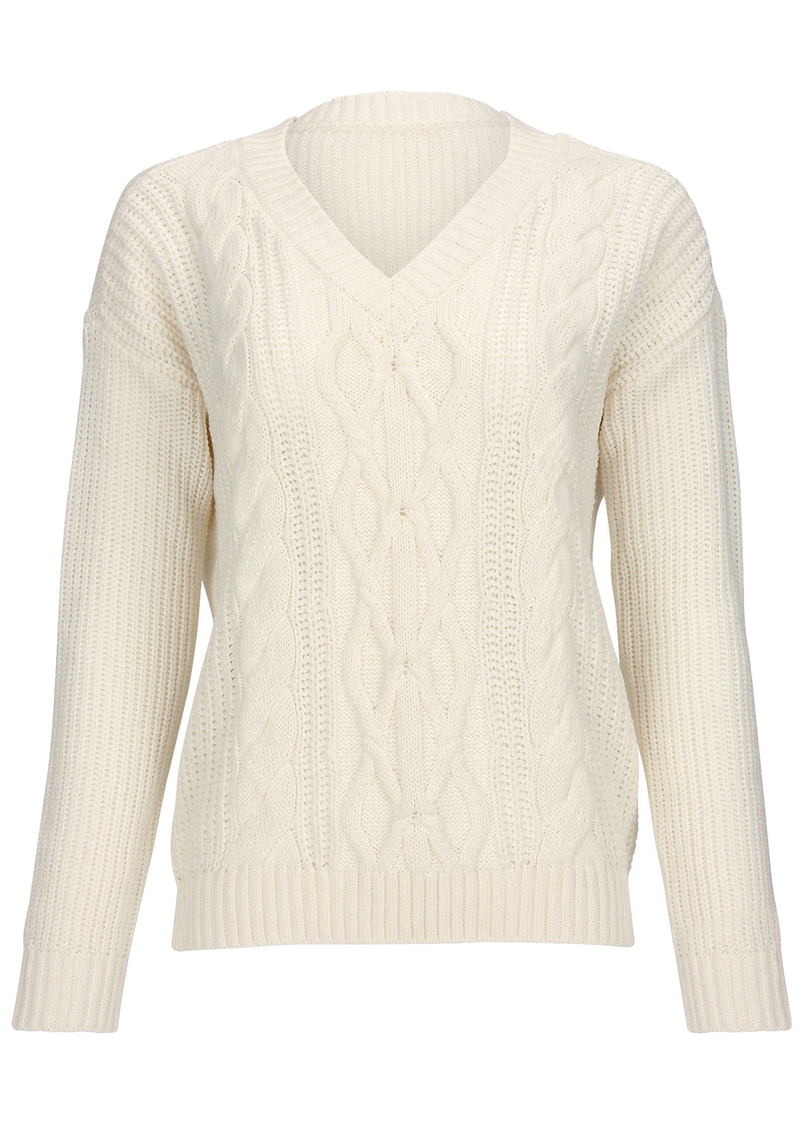 Cable Knit Sweater - Off White