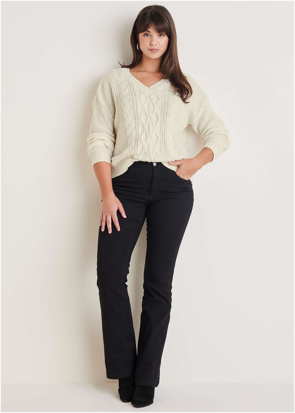 Cable Knit Sweater - Off White
