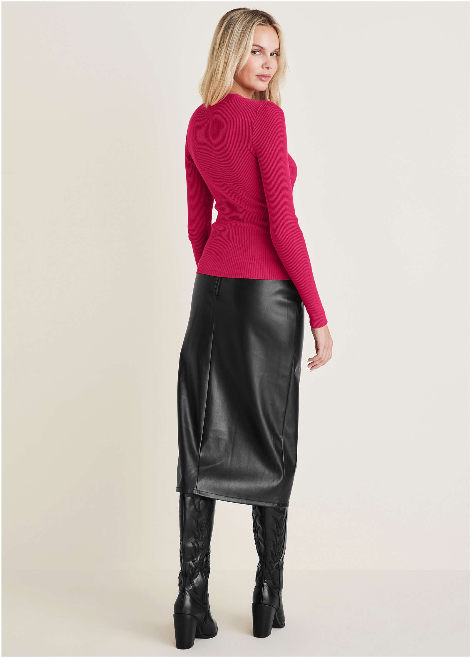 Keyhole Long Sleeve Sweater - Vivacious