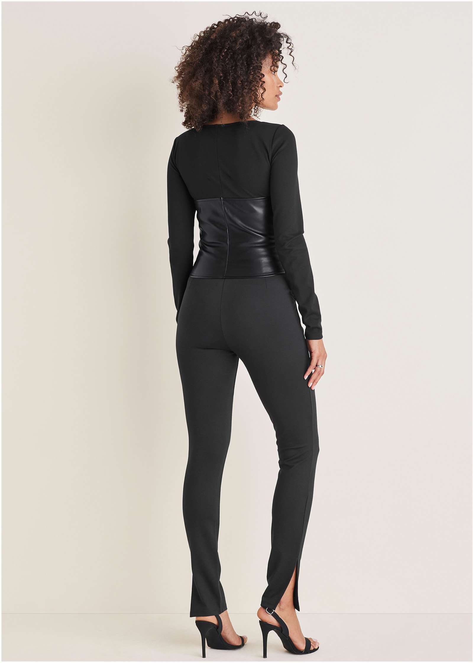 Faux Leather Corset Top - Jet Black