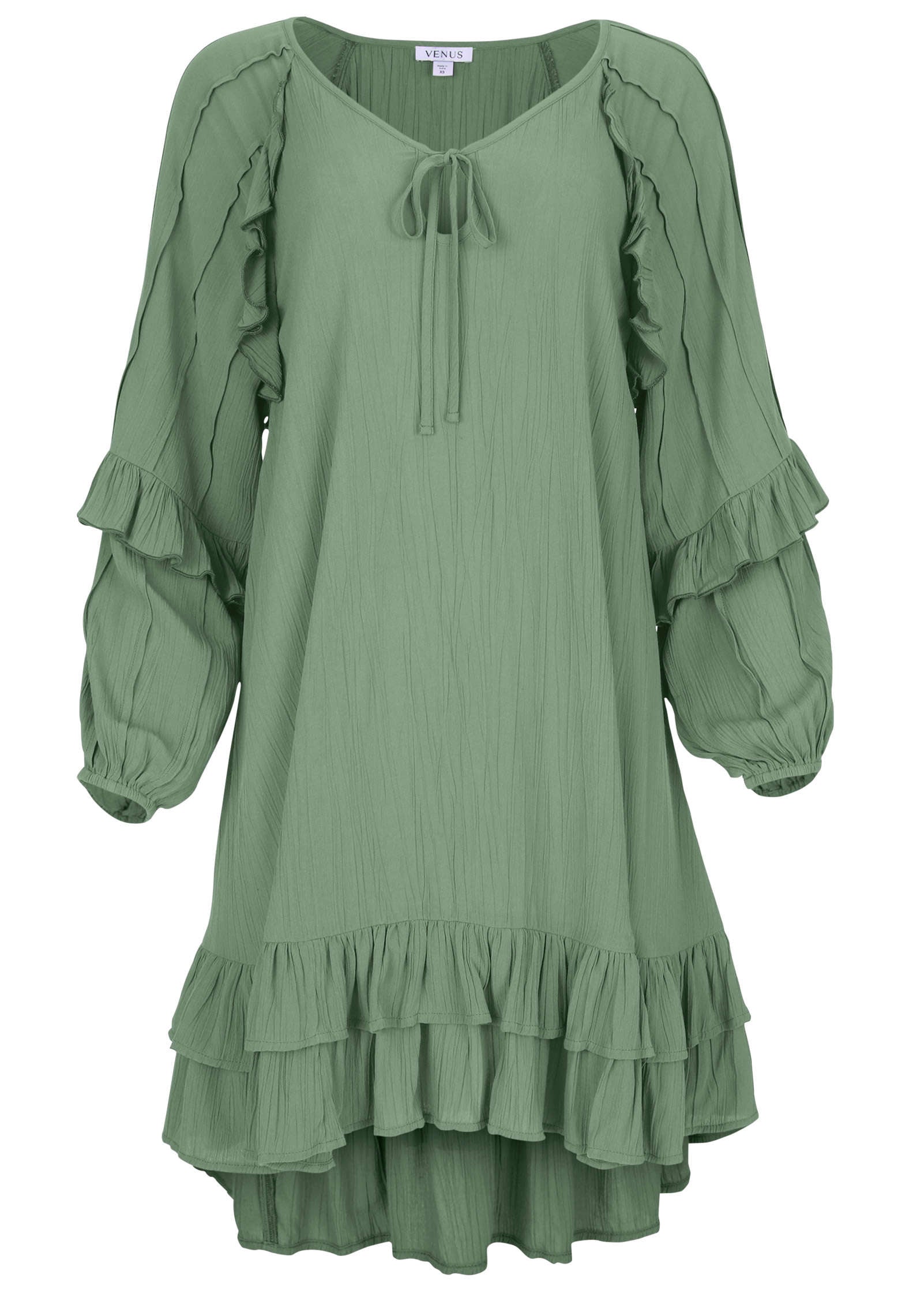 Ruffle Mini Dress - Basil