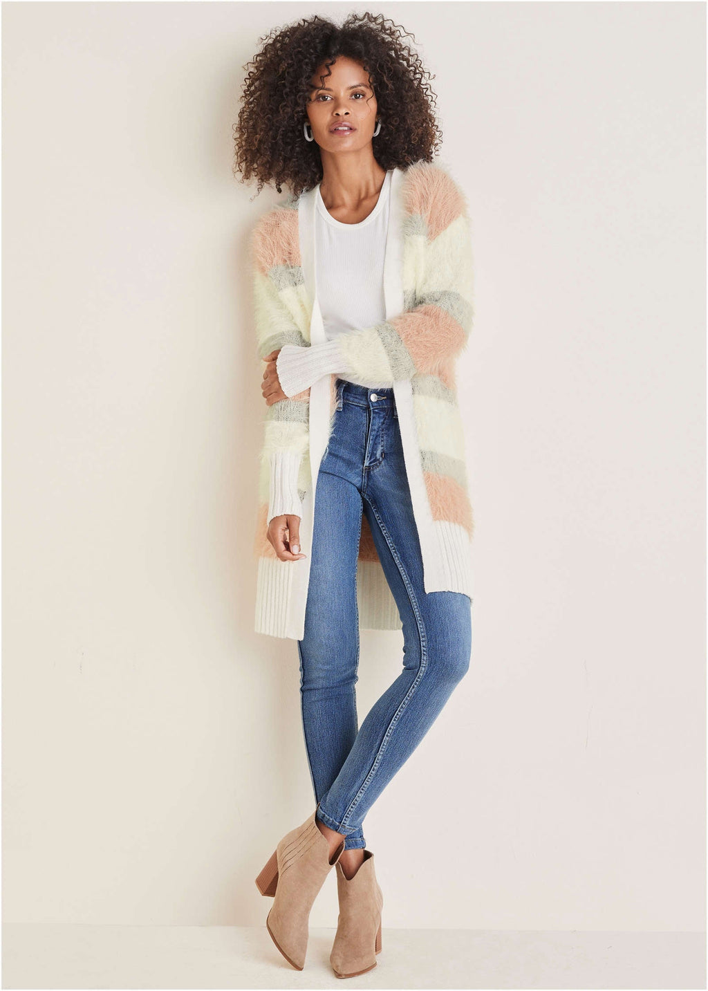 Eyelash Cardigan - White Multi
