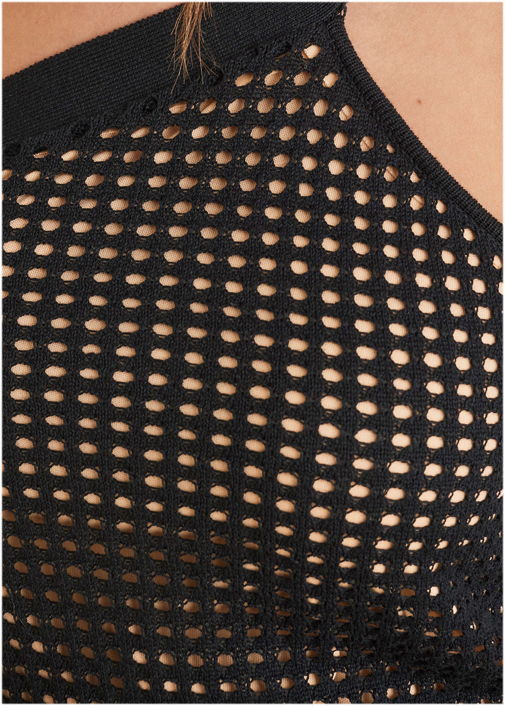 One Shoulder Sweater Dress - Jet Black