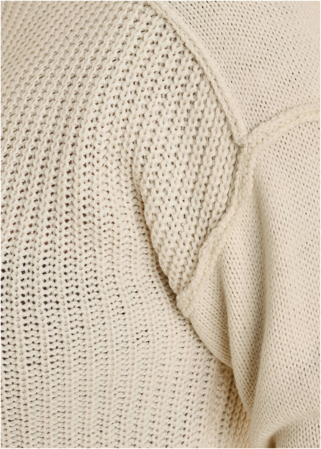 Mock Neck Knit Sweater  - Off White