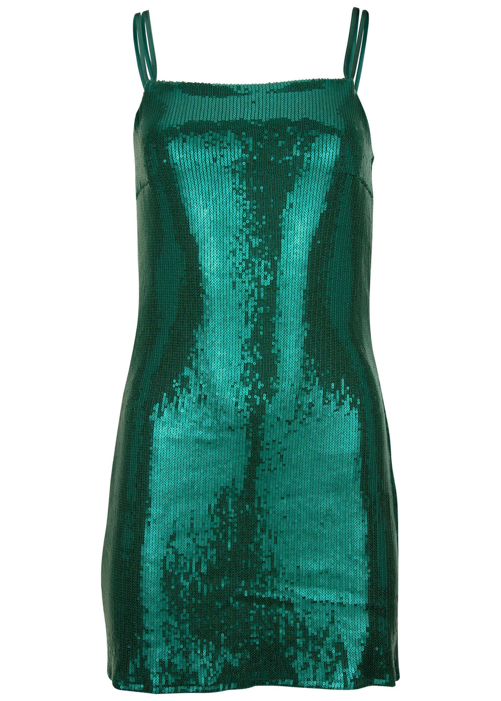 Double Strap Sequin Mini Dress - Aventurine
