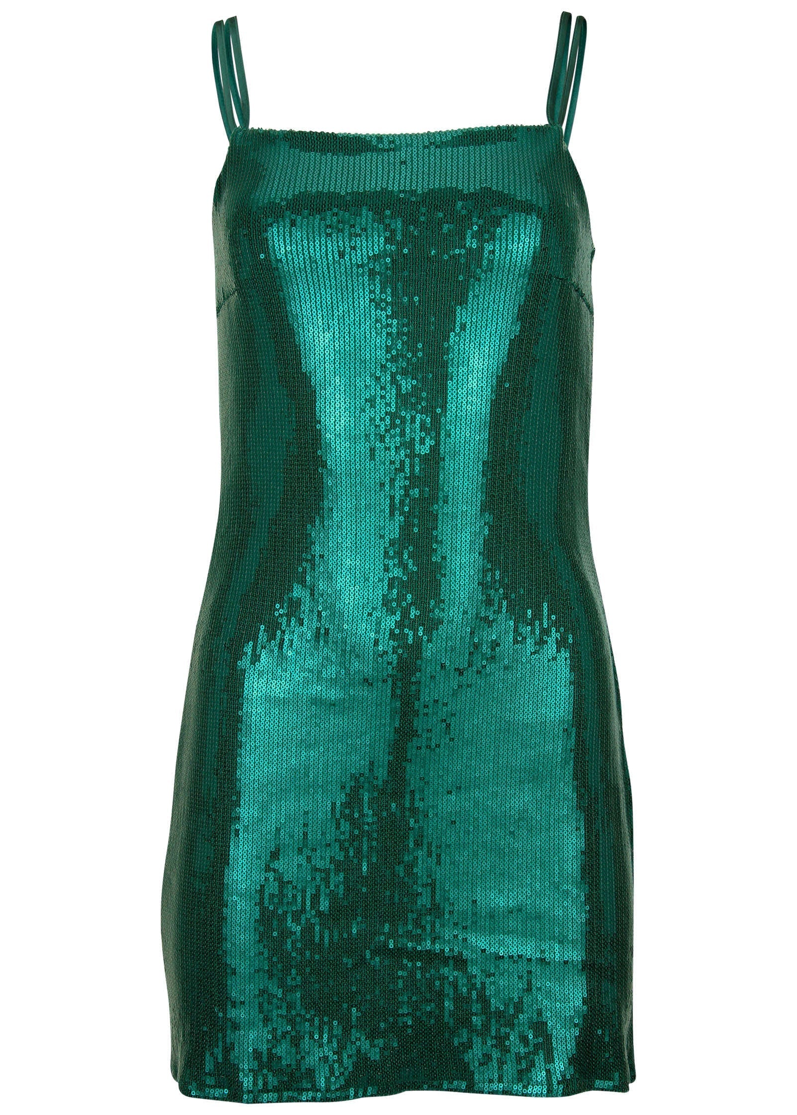 Double Strap Sequin Mini Dress - Aventurine