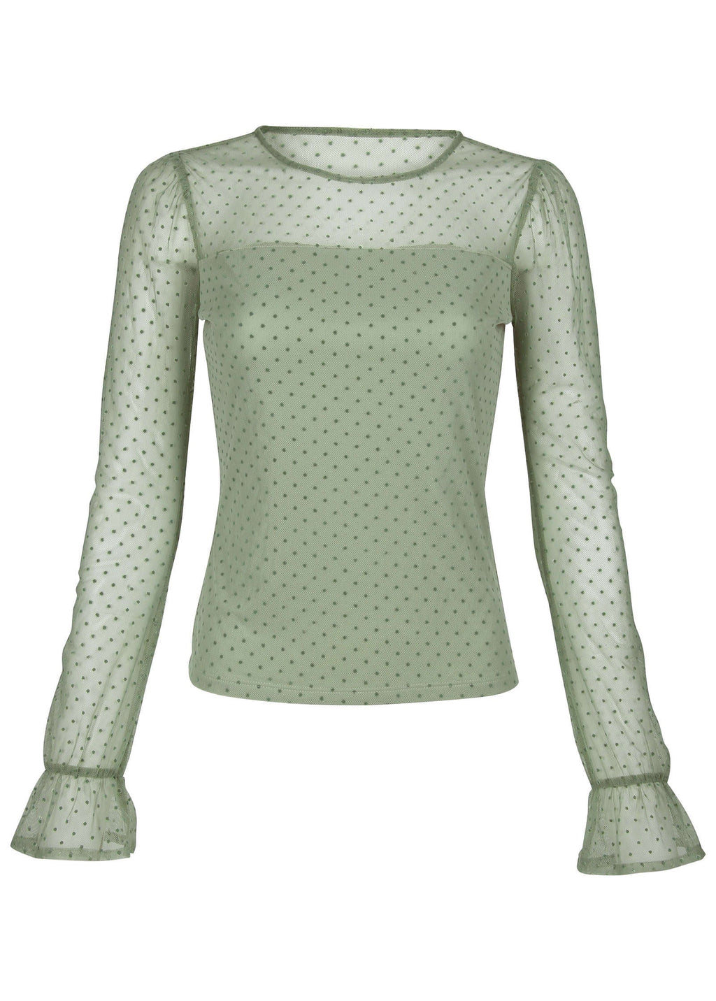 Dot Mesh Top - Iceberg Green