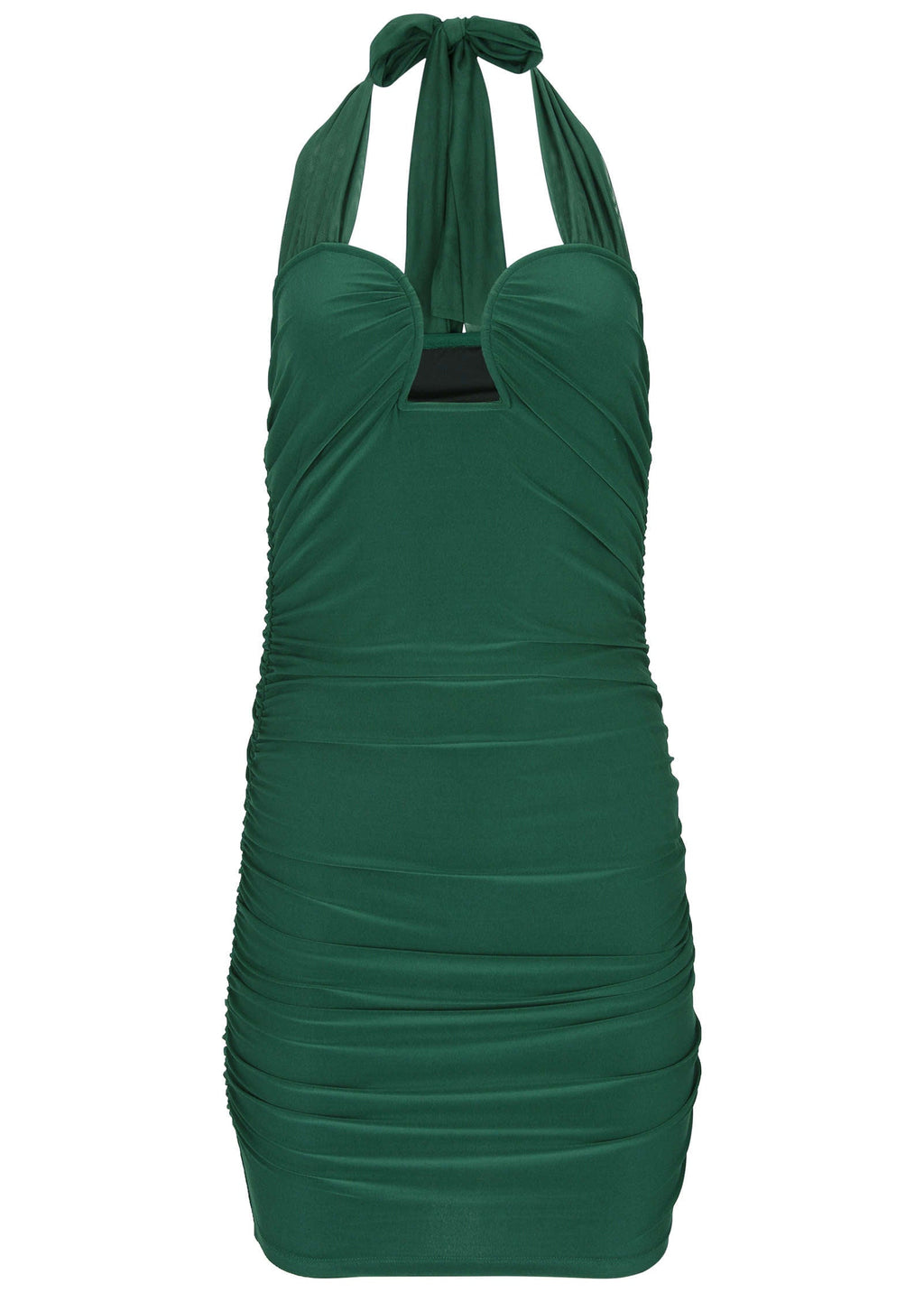 Ruched Side Ponte Mini - Tropical Green