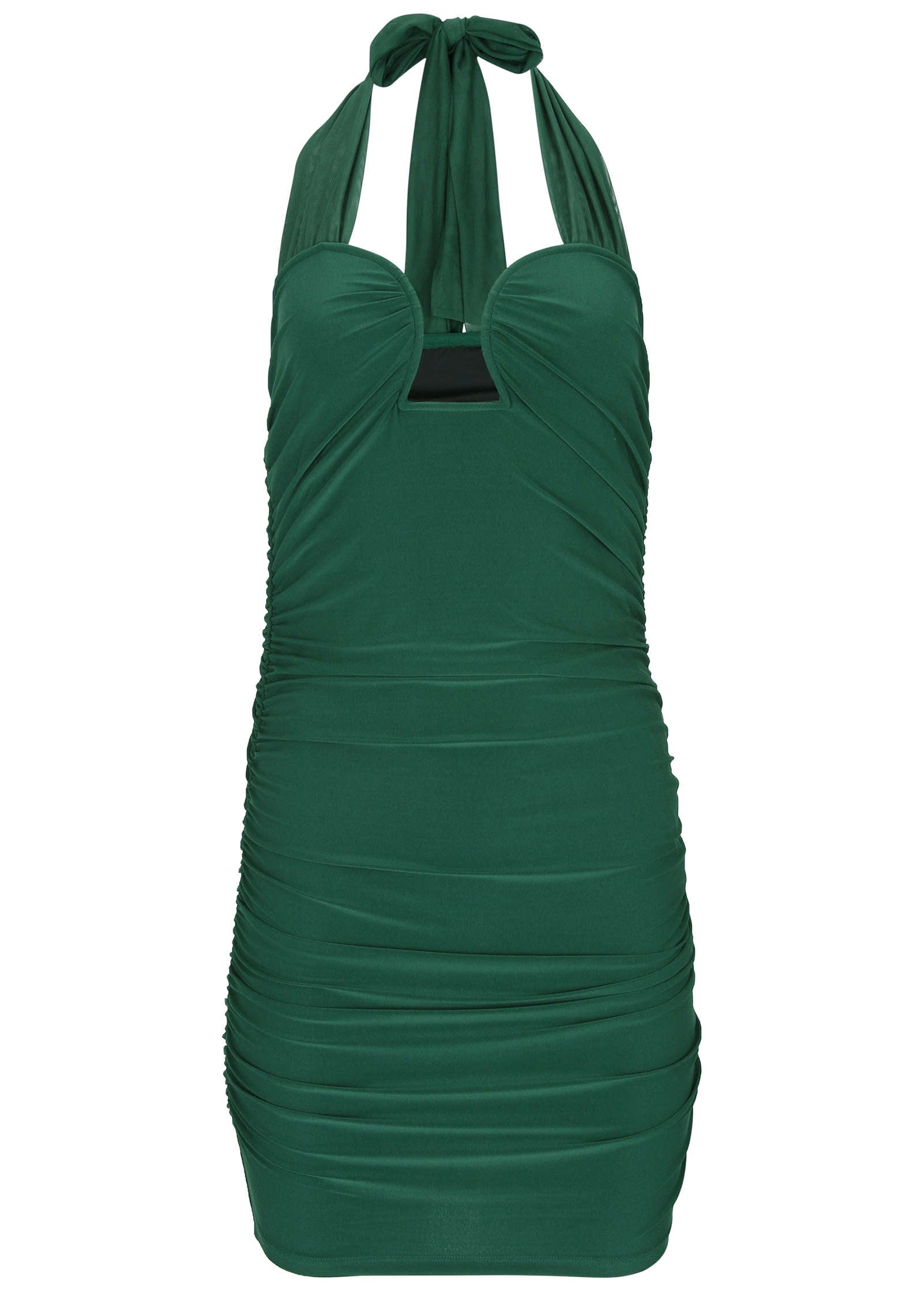 Ruched Side Ponte Mini - Tropical Green