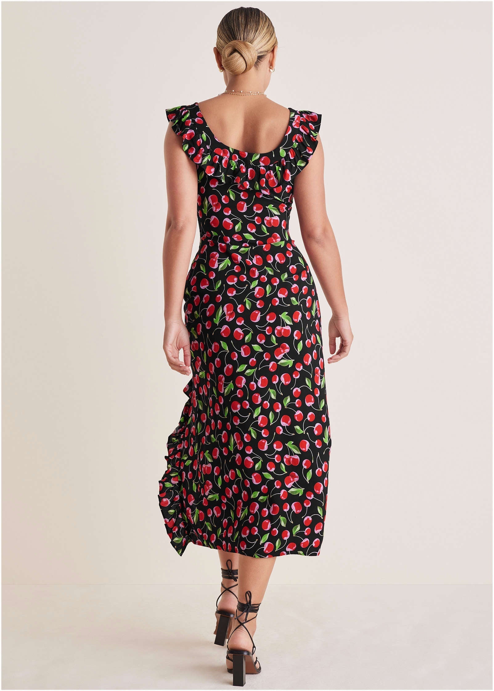 Ruffle Maxi Dress - Very Cherry