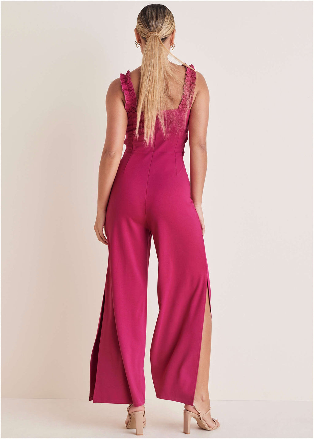 Wide Leg Ponte Jumpsuit - Granita