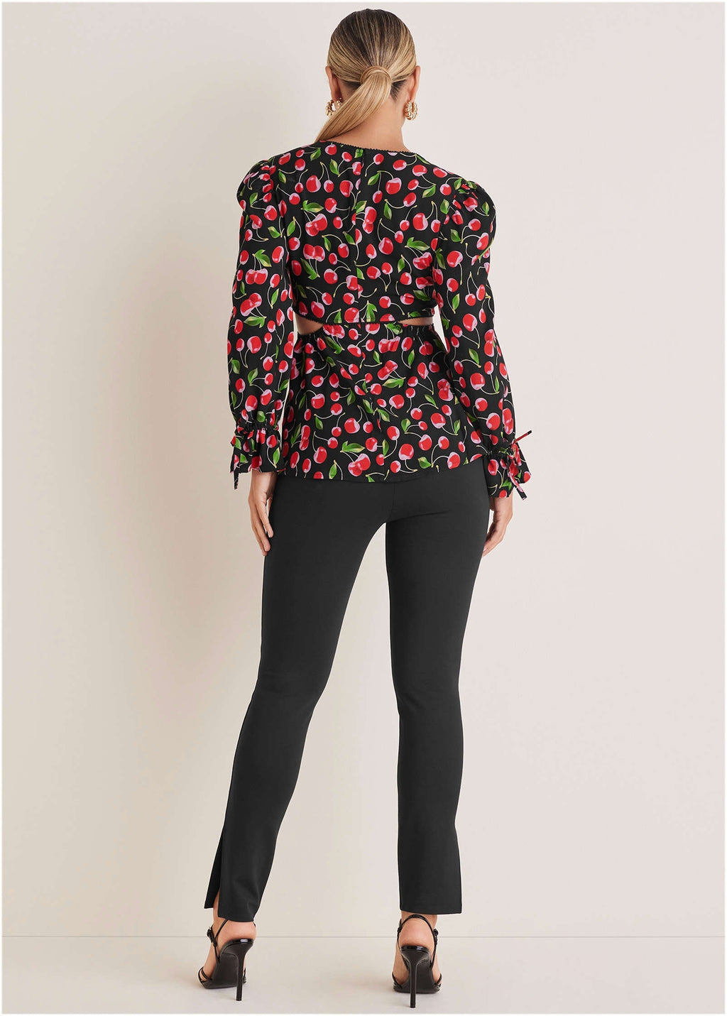 Cut-Out Waist Blouse - Very Cherry