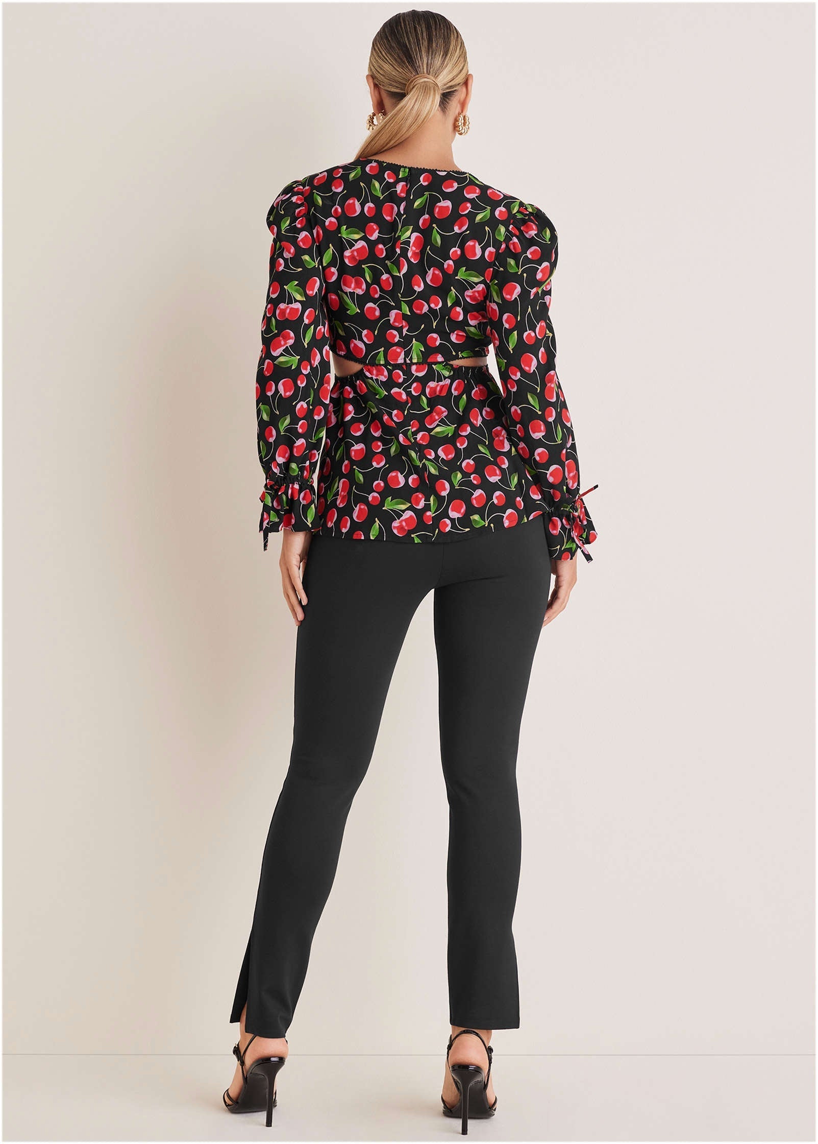 Cut-Out Waist Blouse - Very Cherry