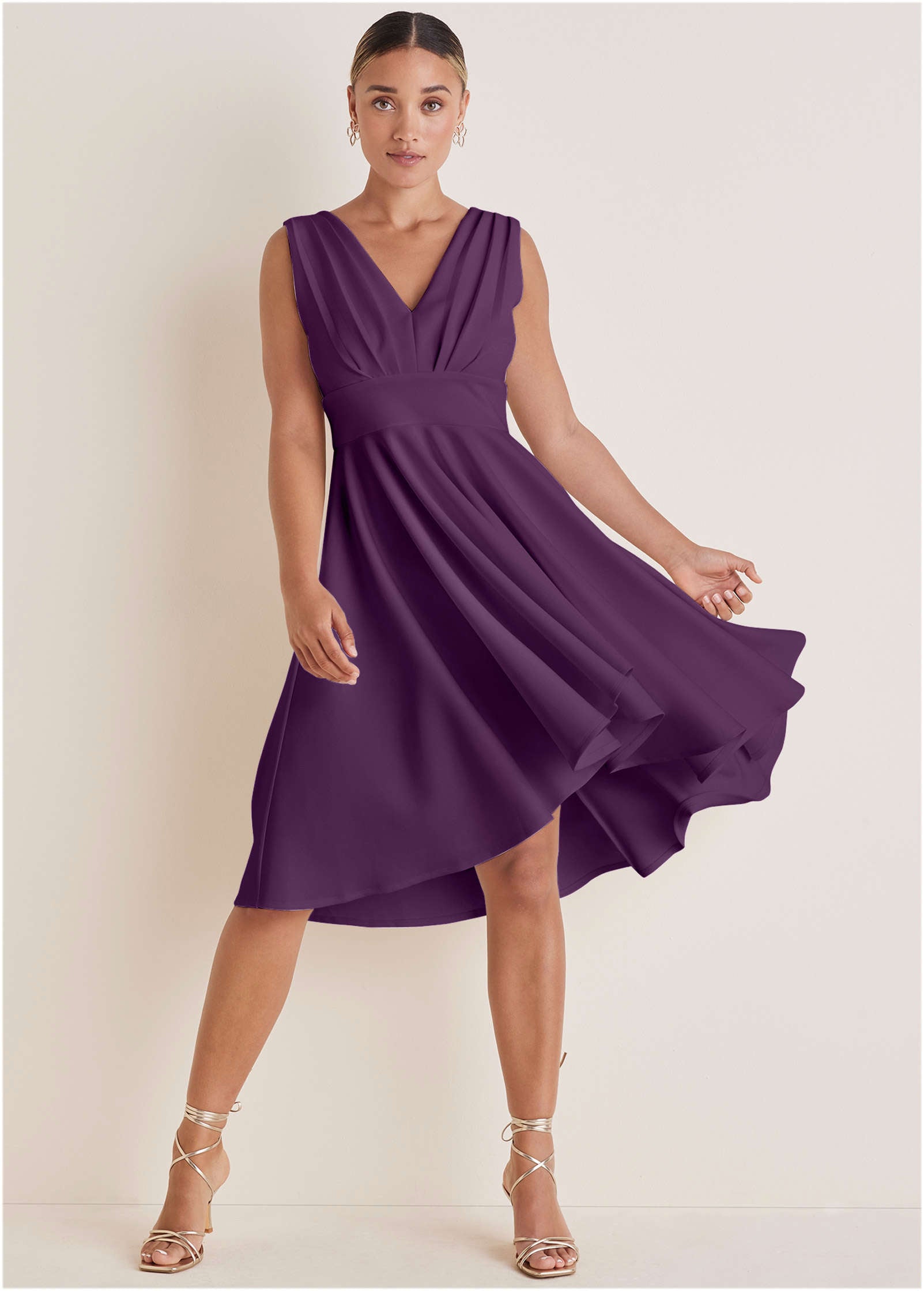 Ruffle High-Low Dress  - Purple
