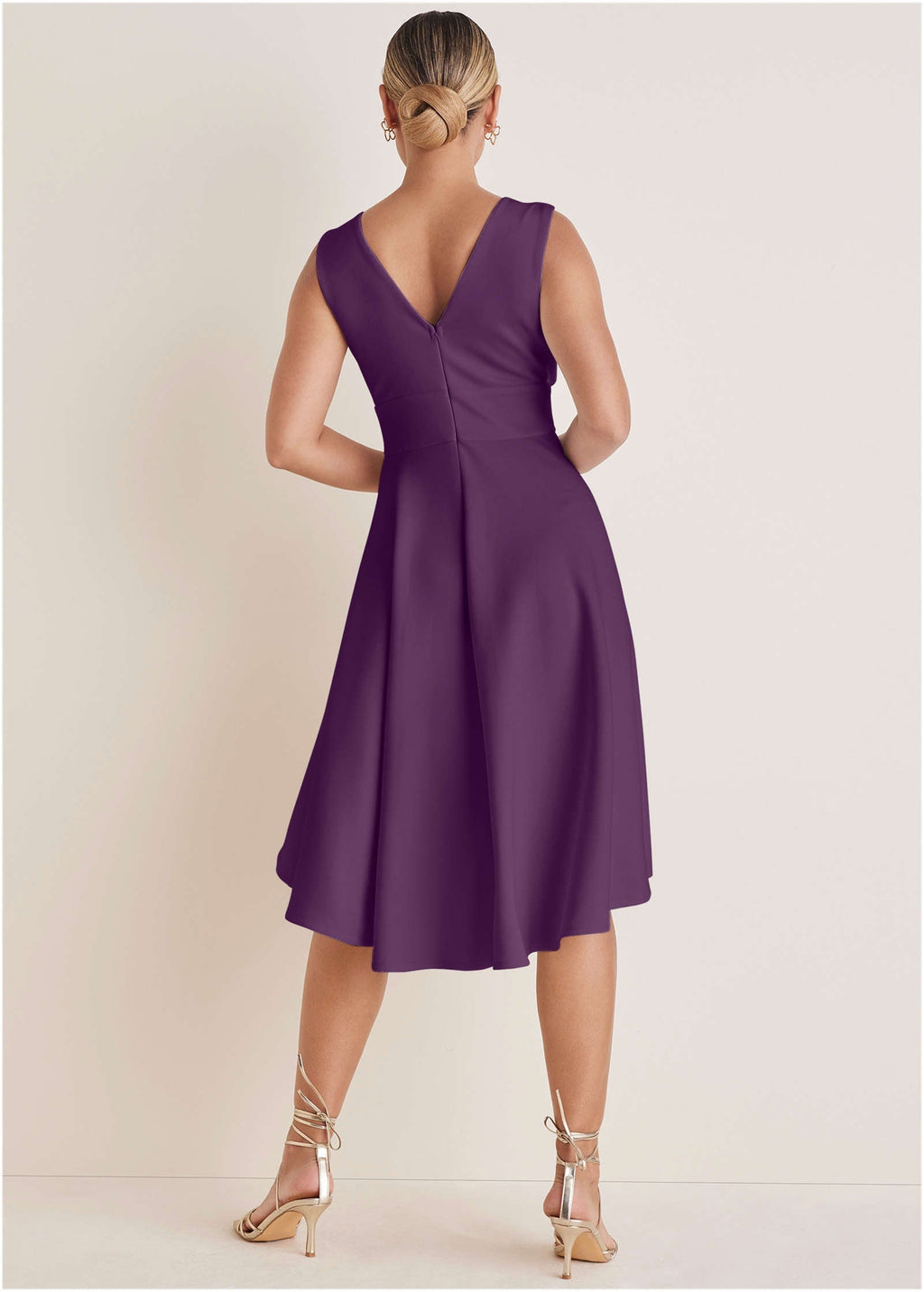Ruffle High-Low Dress  - Purple