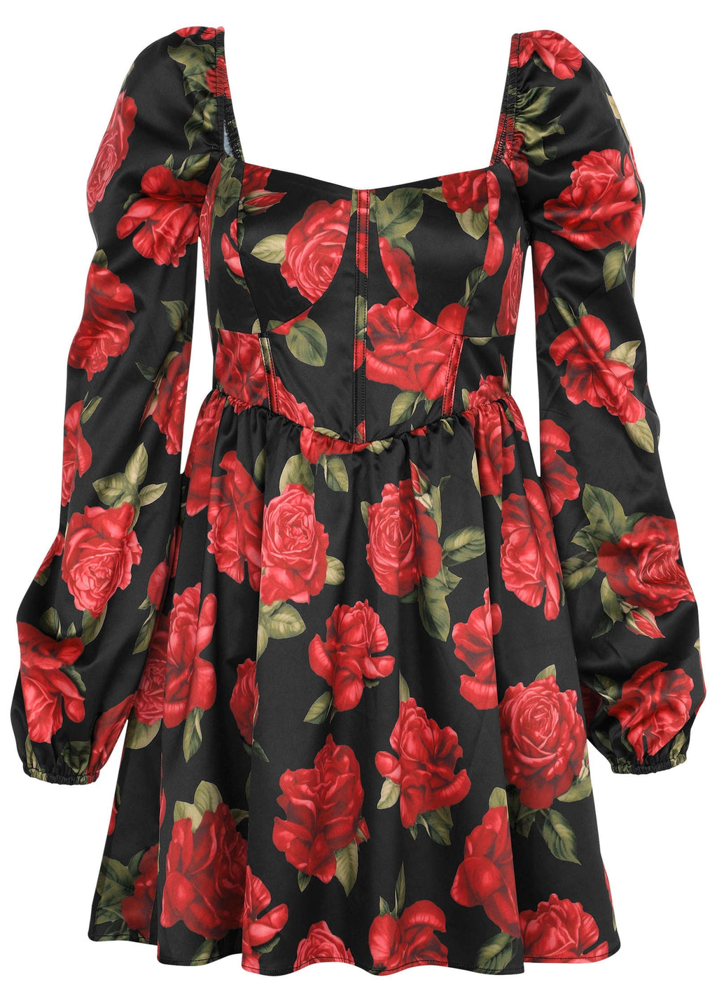 Corset Mini Dress - Antique Roses