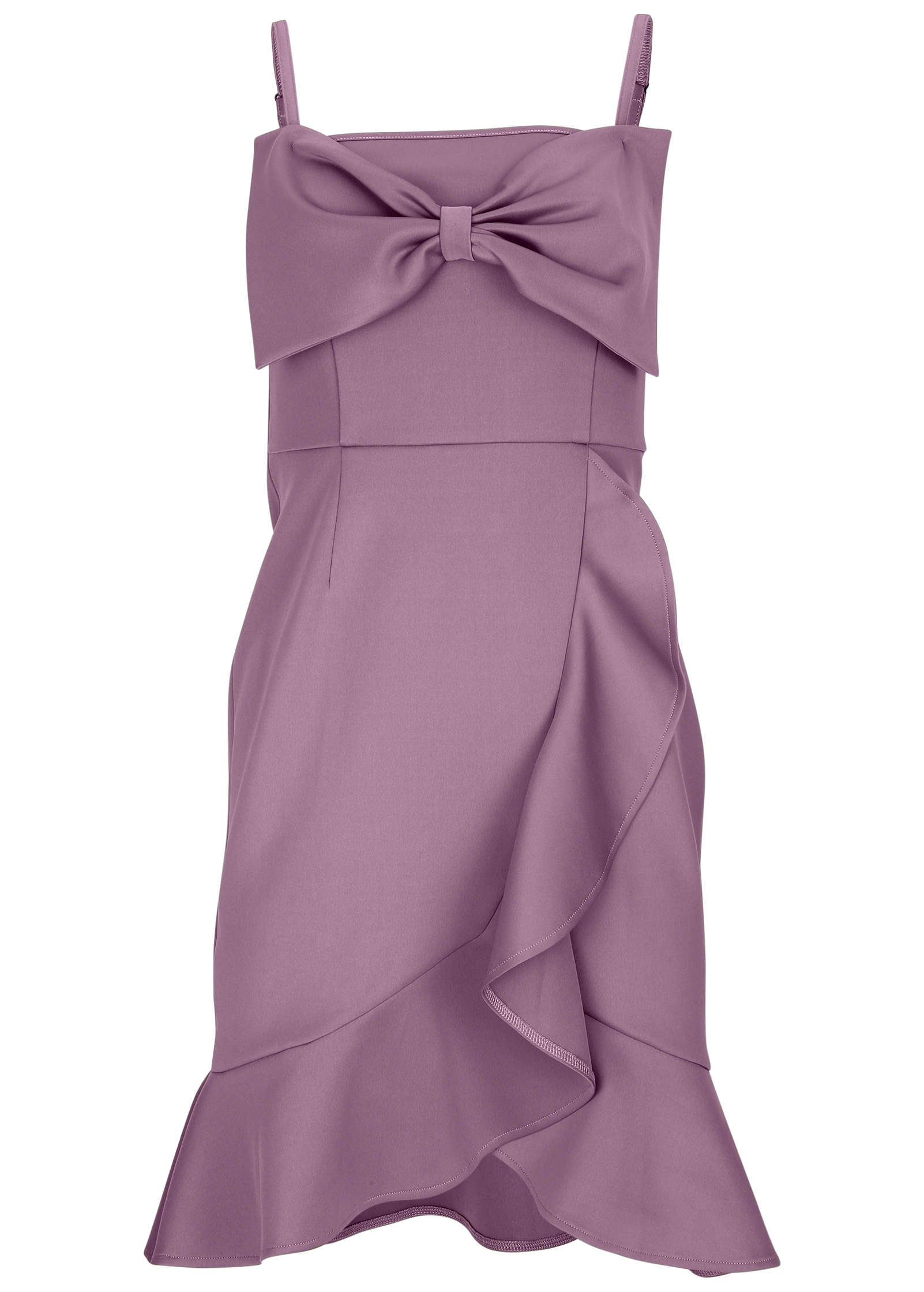 Bow And Ruffle Detail Dress - Valerian