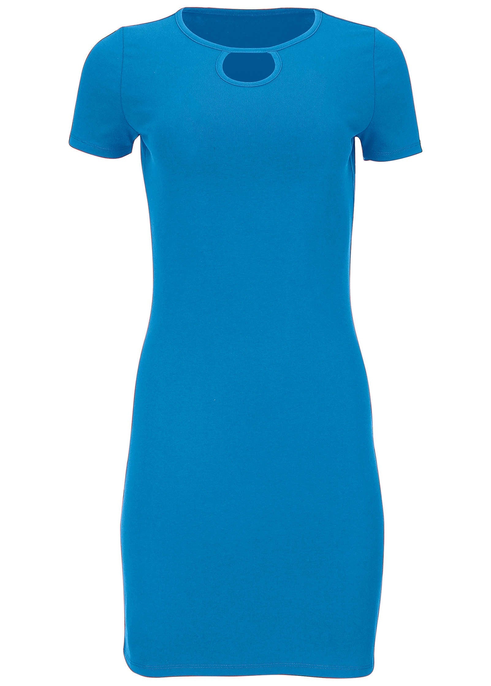 Front Keyhole Mini Dress - Blue