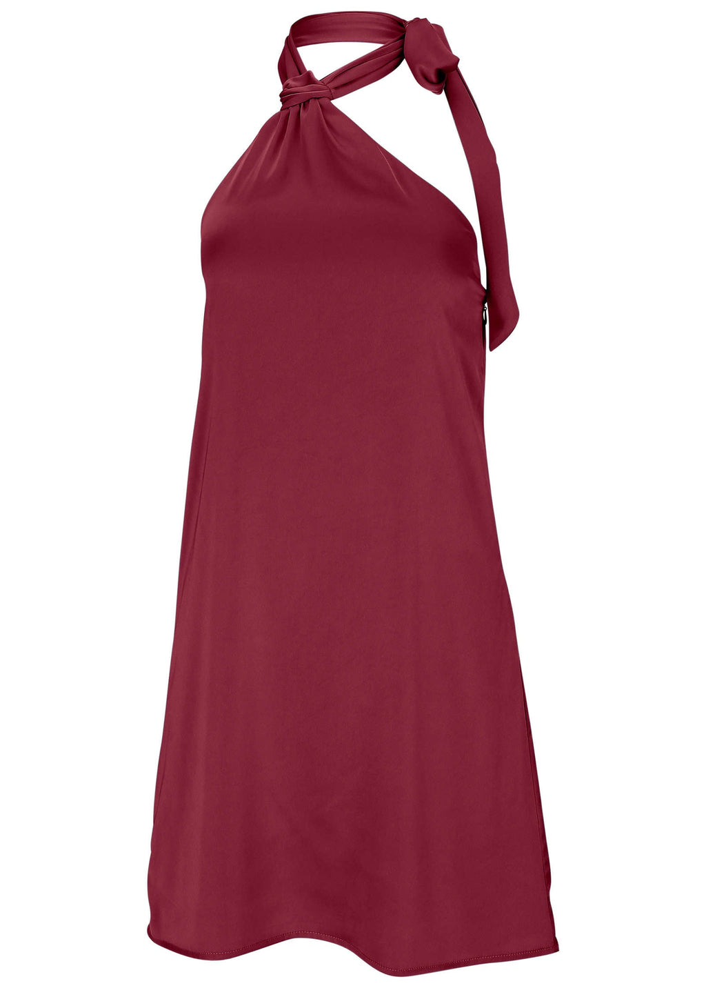 Halter Mini Dress - Dark Red