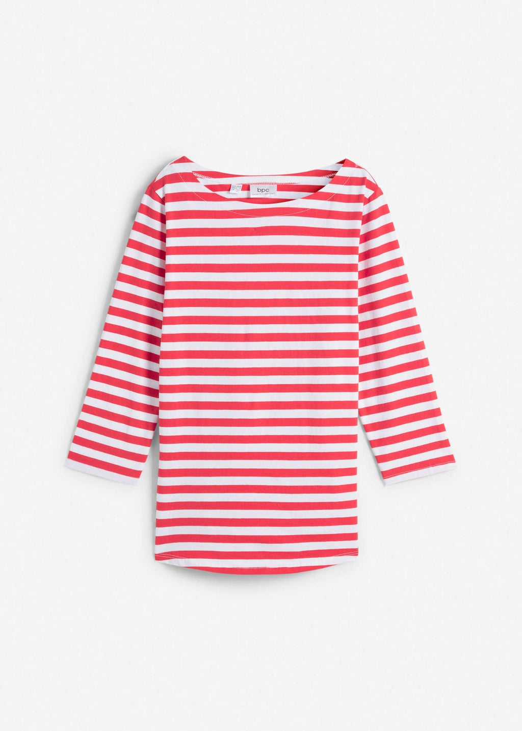 Boat Neck Striped Top - Red & White Stripe