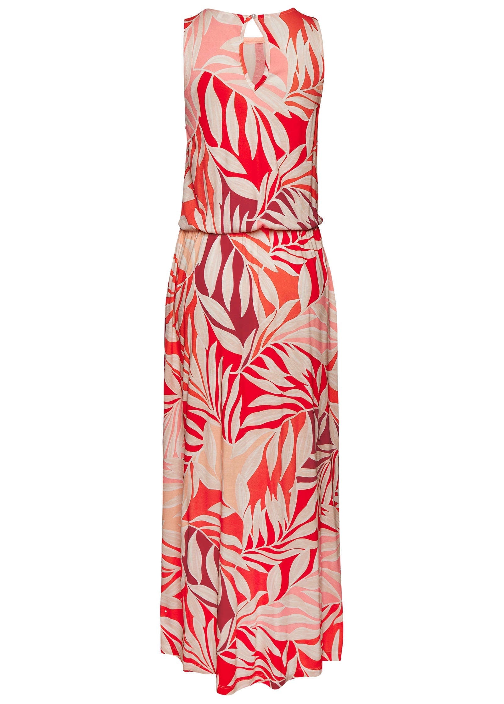 Printed Slit Maxi Dress - Red Multi