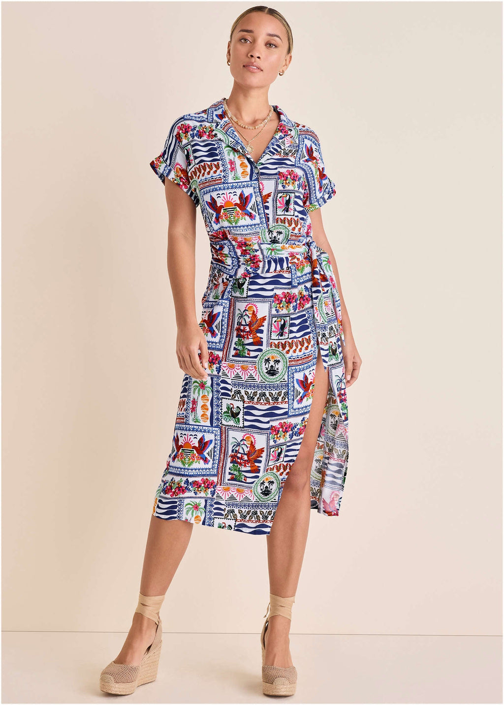 Side Tie Midi Dress - Postcard Vacay