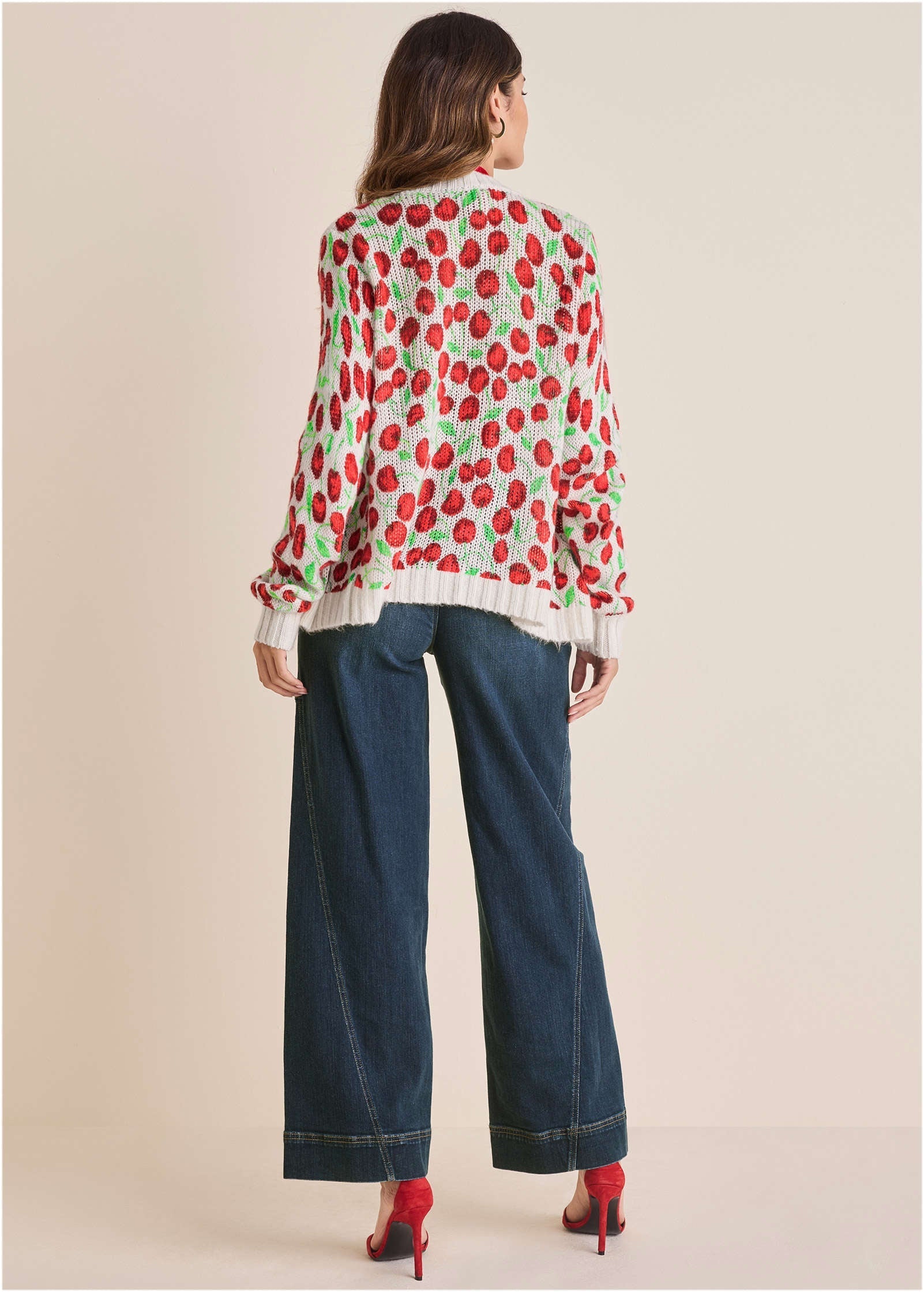 Cherry Print Cardigan - Wild Cherries All Over