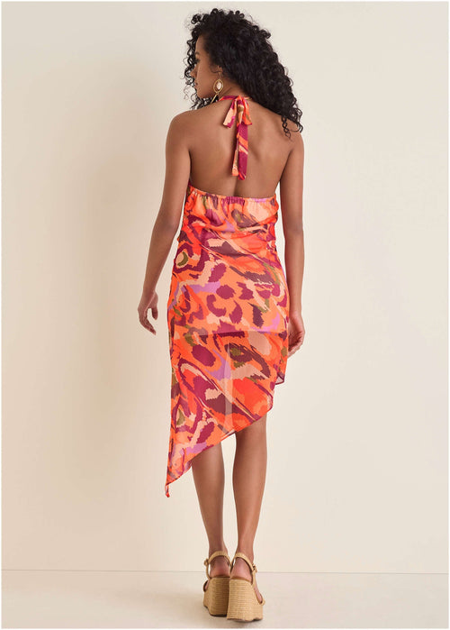 Chiffon High-Low Dress  - Soft Ikat