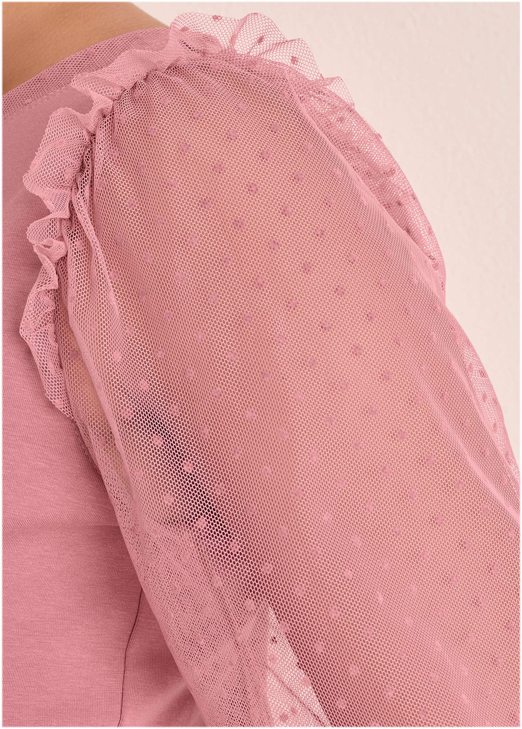 Dot Mesh Sleeve Top - Polignac