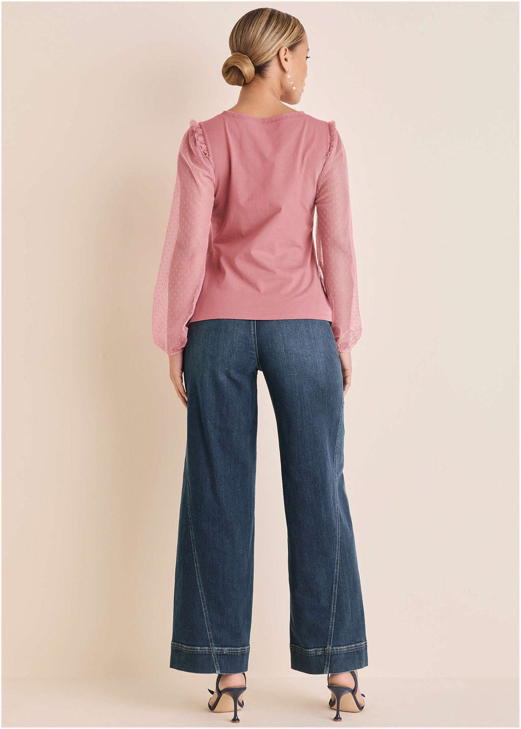 Dot Mesh Sleeve Top - Polignac