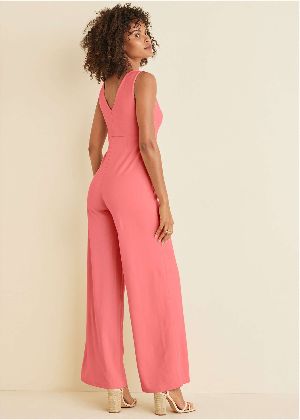 Wide Leg Jumpsuit - Coral