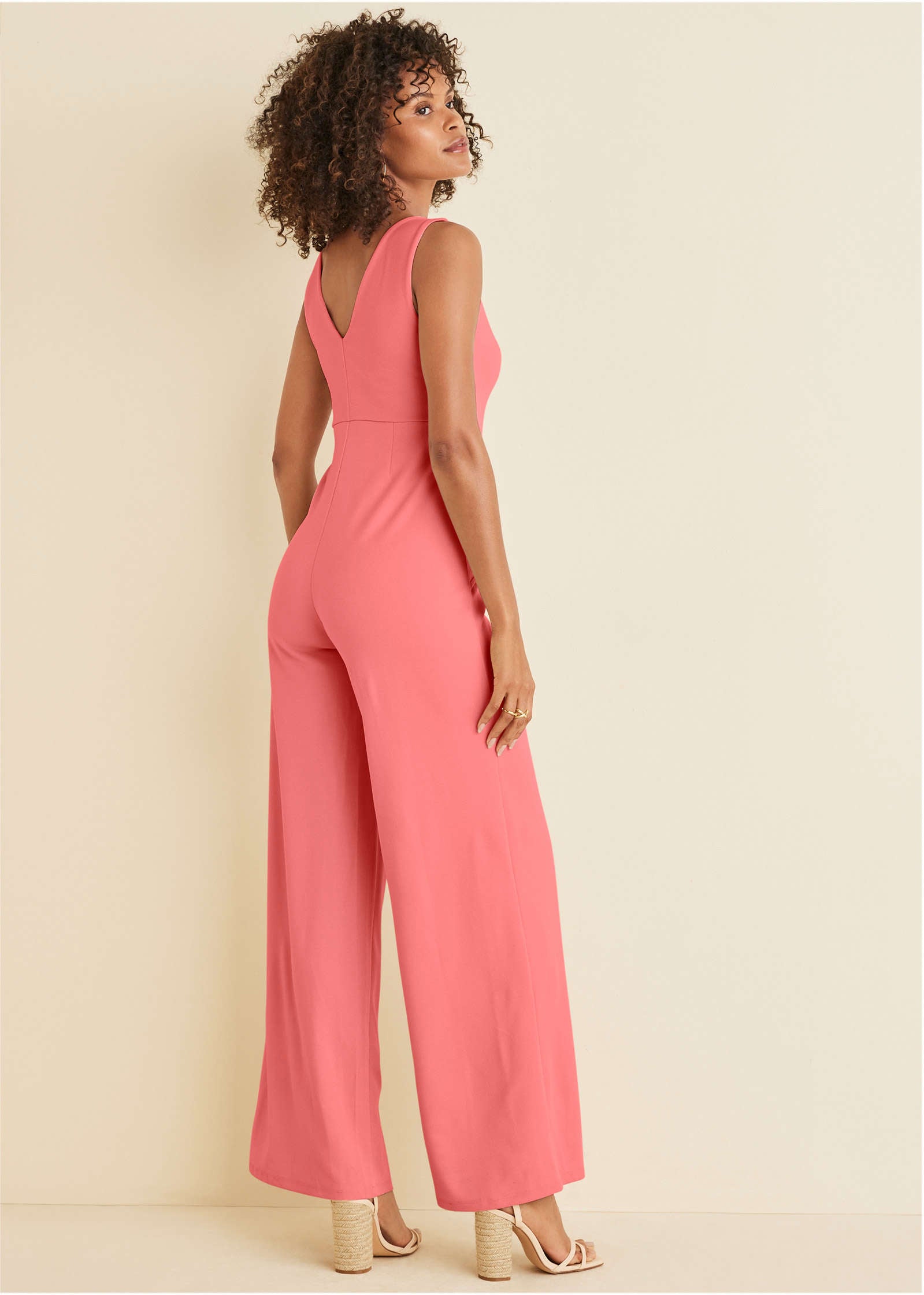 Wide Leg Jumpsuit - Coral