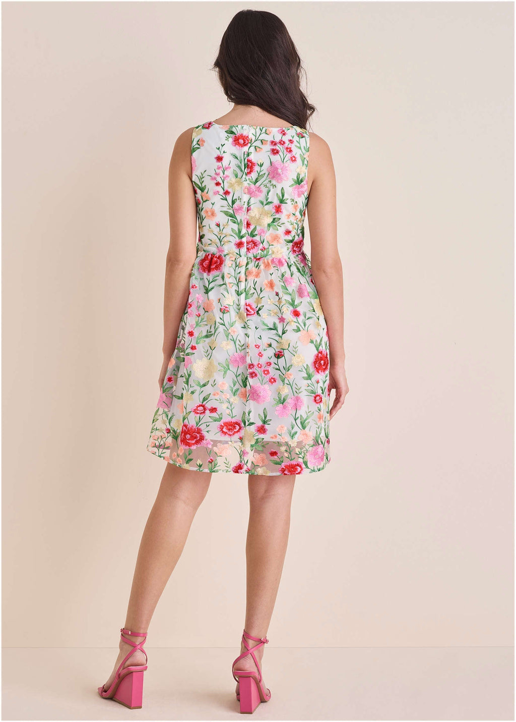 Embroidered Babydoll Mini - White Multi
