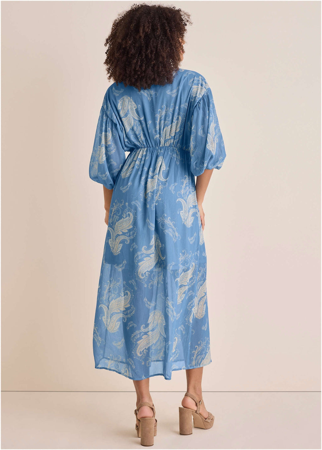 Button Down Maxi Dress - Blue
