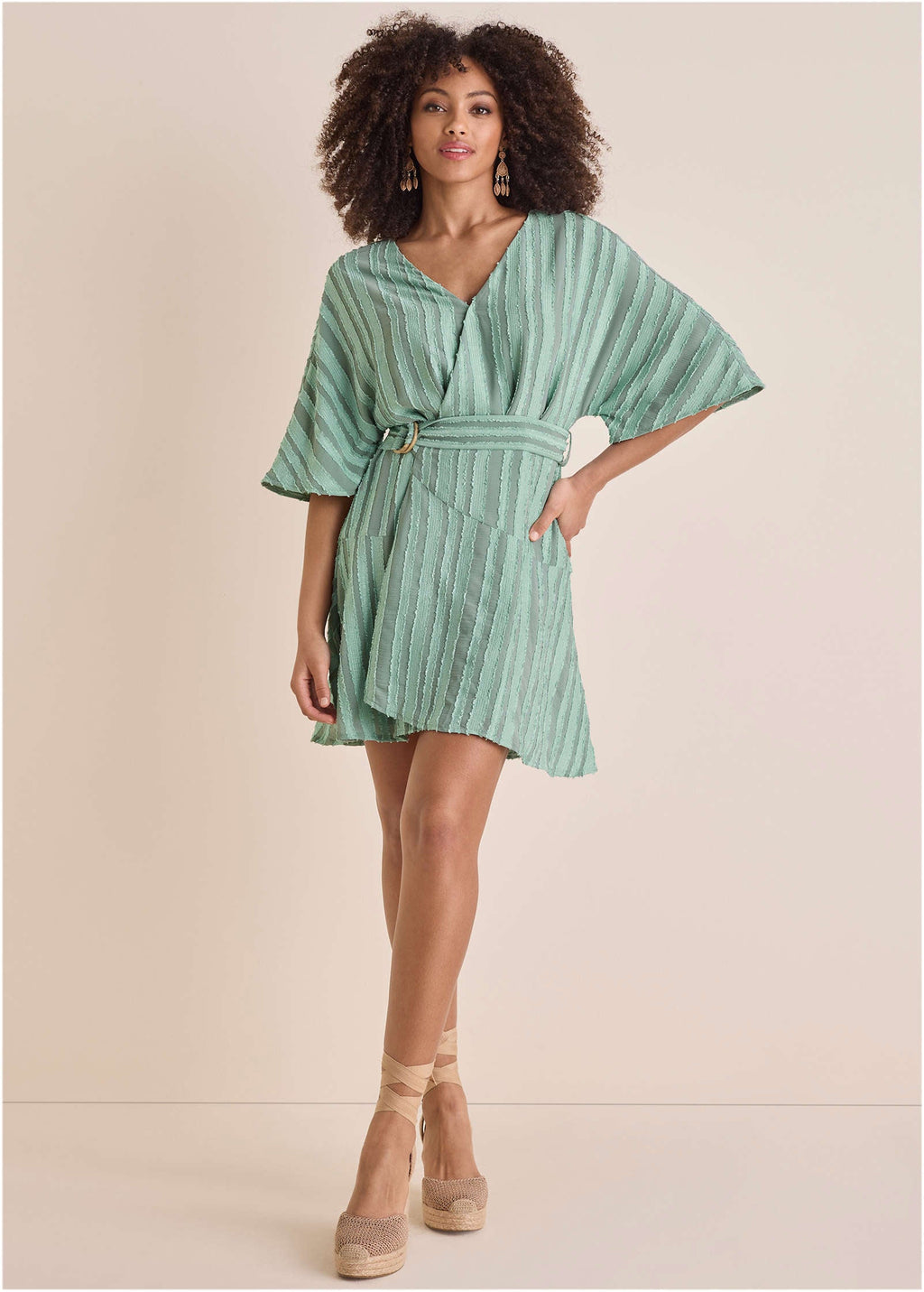 Dolman Sleeve Mini Dress - Iceberg Green
