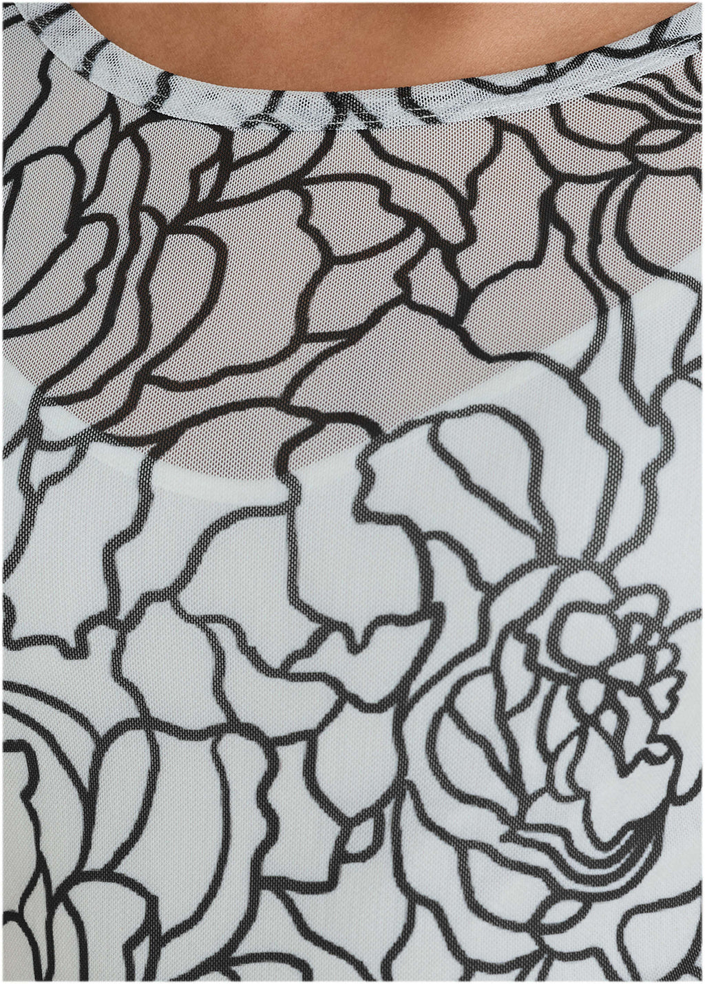 Long Sleeve Mesh Mini - Linear Rose