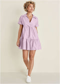 Cotton Poplin Tiered Dress - Lilac