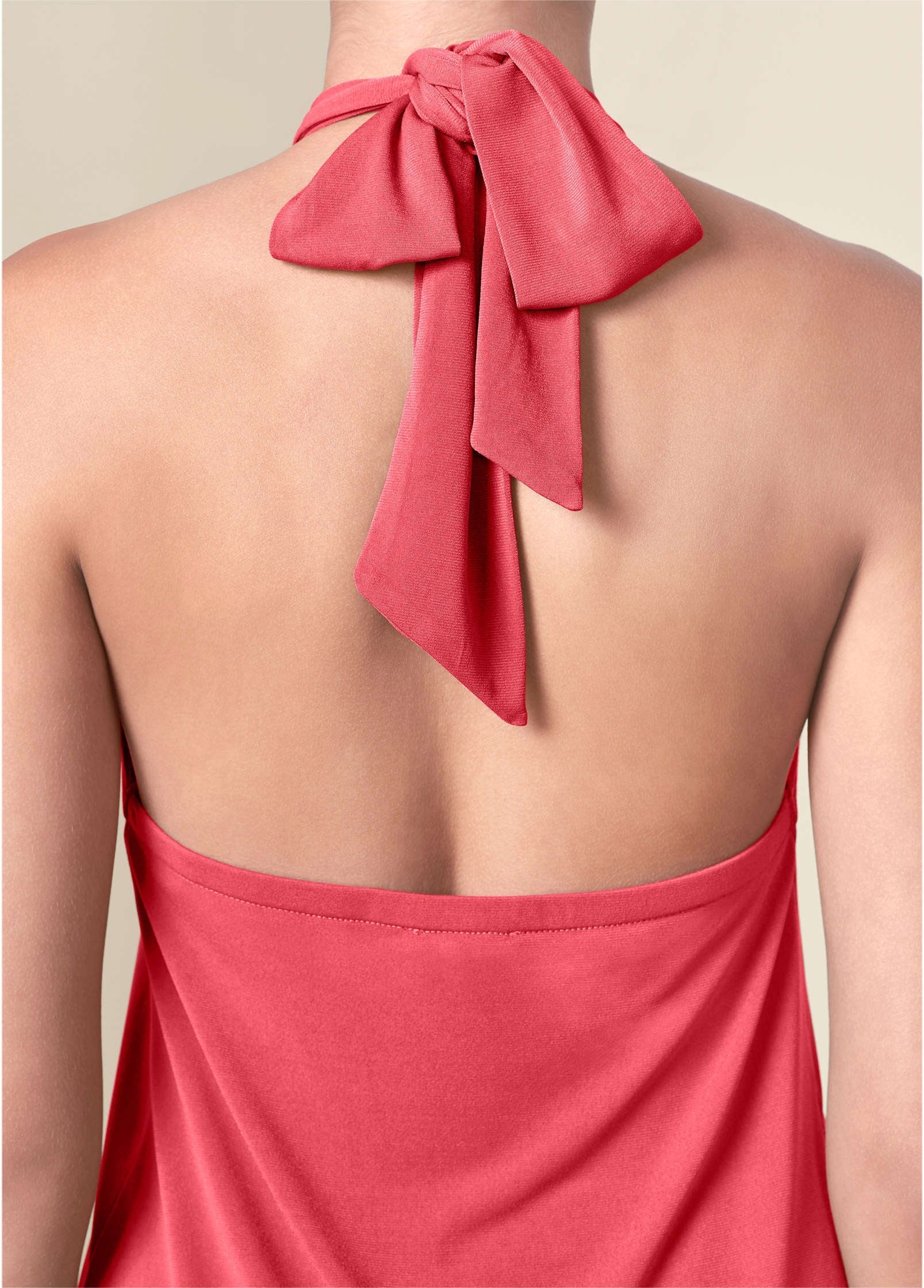 Halter Tie Dress - Coral