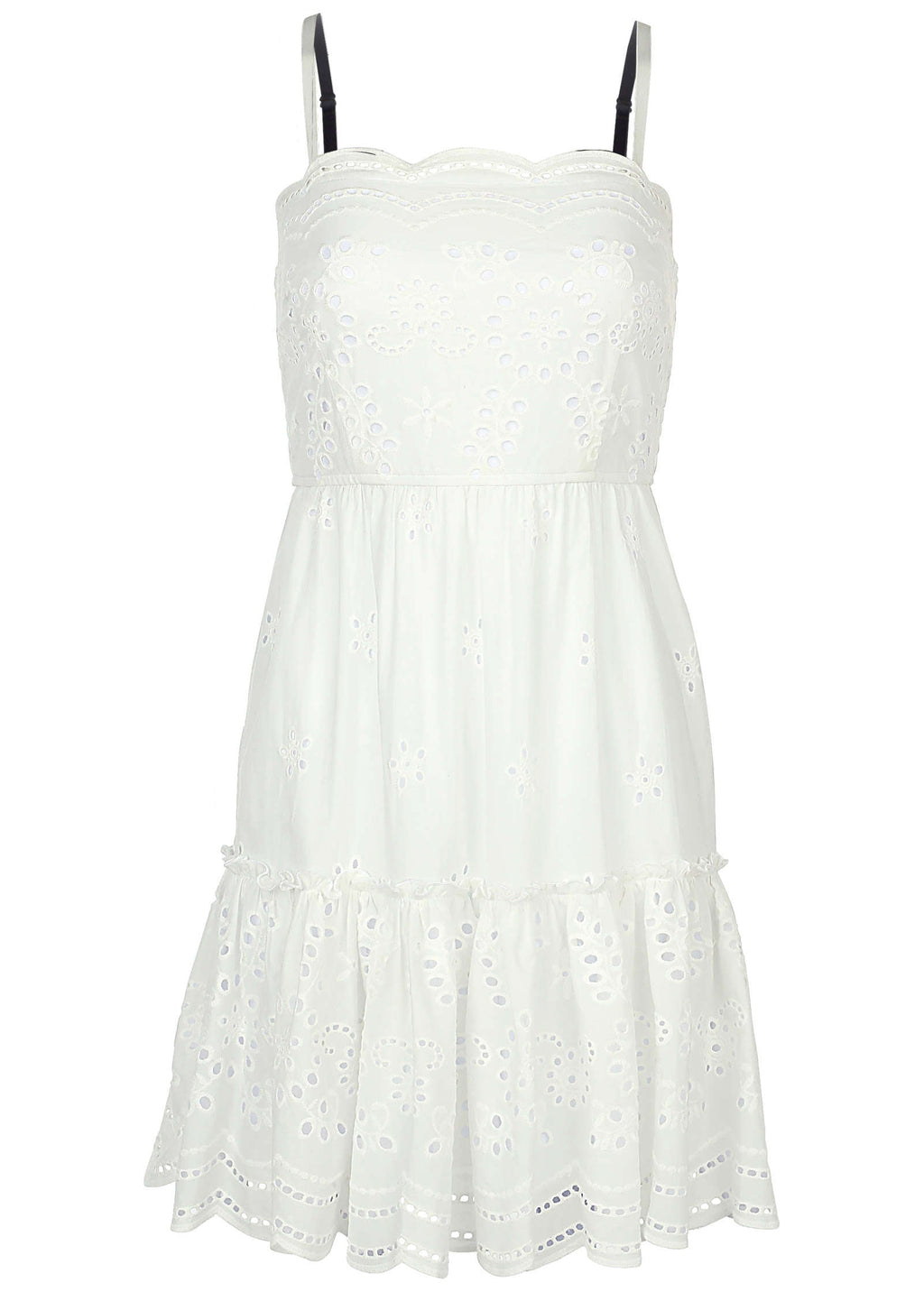 Spaghetti Strap Eyelet Mini - White