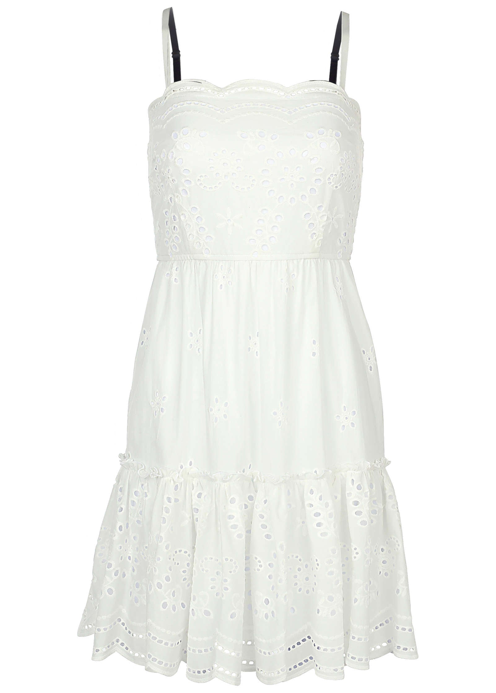 Spaghetti Strap Eyelet Mini - White