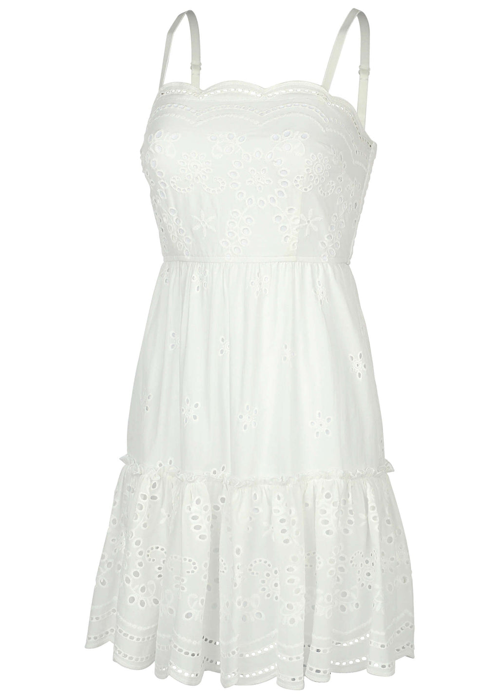 Spaghetti Strap Eyelet Mini - White