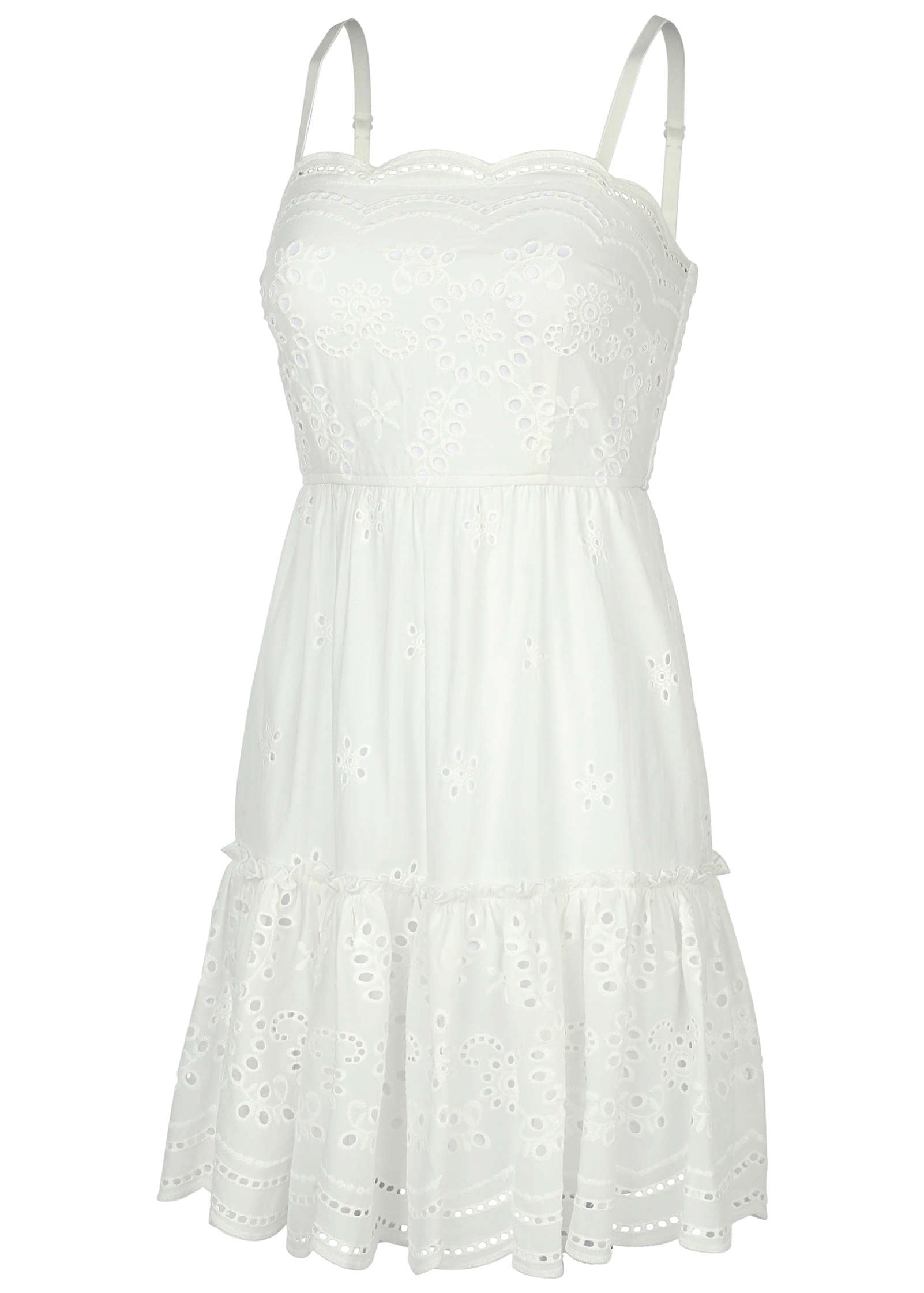 Spaghetti Strap Eyelet Mini - White